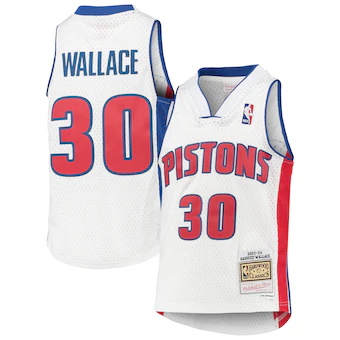 youth mitchell and ness rasheed wallace white detroit pisto-502